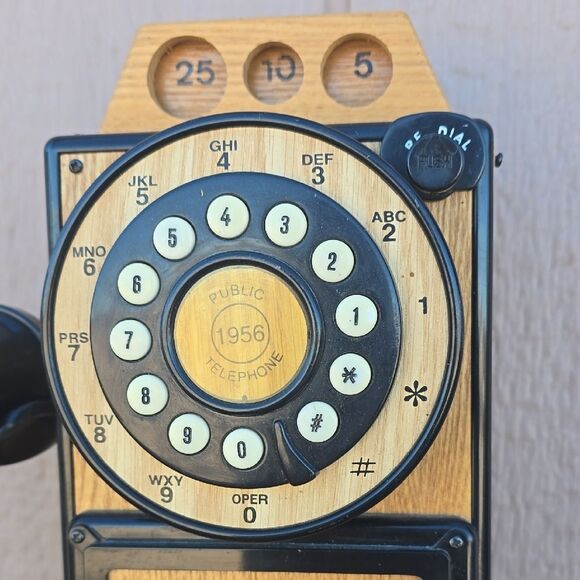 Retro Rotary Wall Phone Clock Decorative Art Piece 1920s Style Novelty - Picture 4 of 15